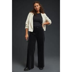 NWT Maeve The Colette Corduroy Wide Leg Pants Plus Size 24W Black #7C411